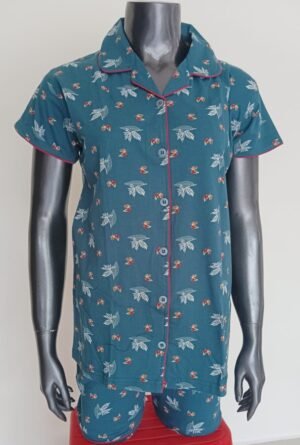 Women’s Beauty Flower Leaf Printed Night Suit Boxer