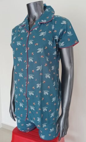 Women’s Beauty Flower Leaf Printed Night Suit Boxer