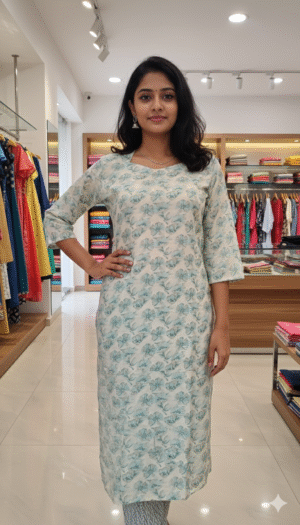 Floral Print Cotton Kurti Set