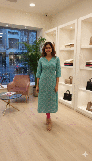 Floral Printed A-Line Kurti