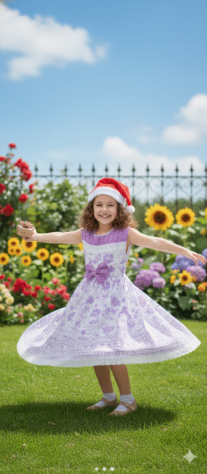Girls Hakoba Cotton Dress – Floral Summer Wear for Kids
